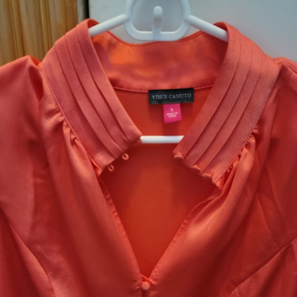 Beautiful Vince Camuto, bright coral blouse, small - Picture 8 of 10